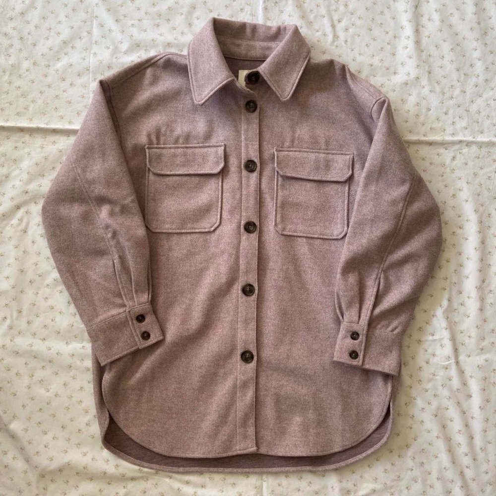 mauve oversized flannel jacket